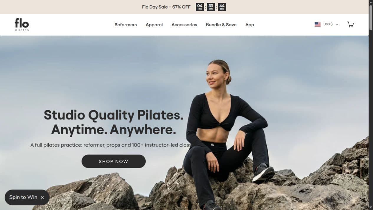 Pilates Flo public storefront.